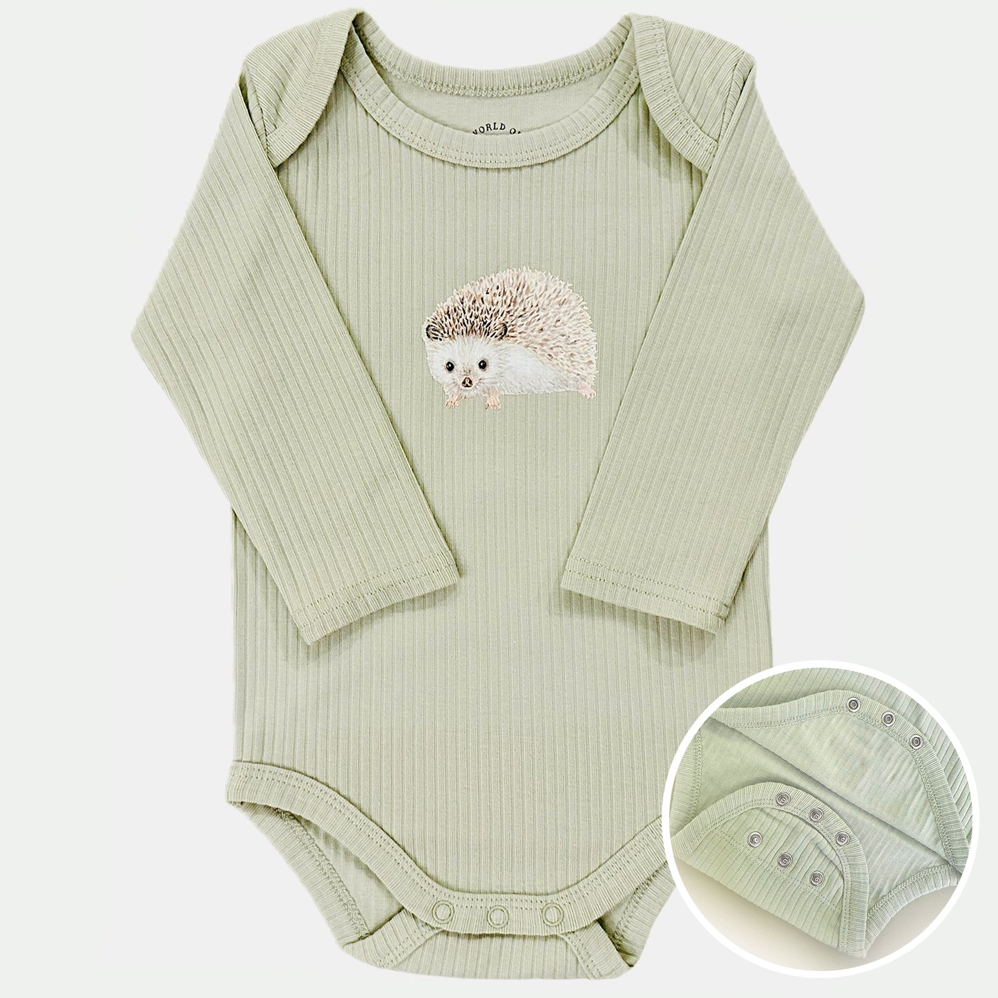 Meegroeiromper egel - sage longsleeve