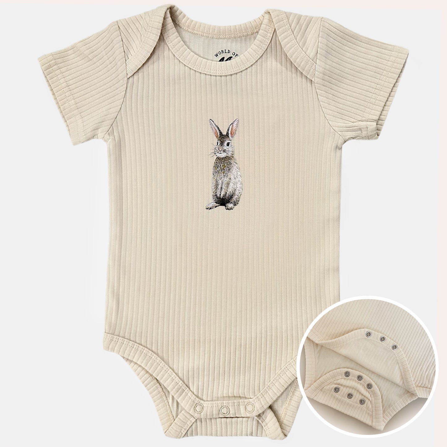 Meegroeiromper konijn - vanille shortsleeve