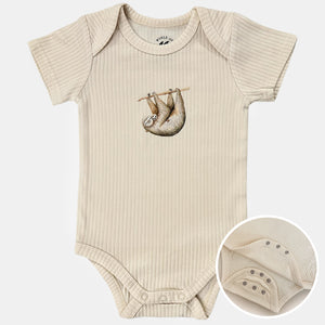 Meegroeiromper luiaard - vanille shortsleeve