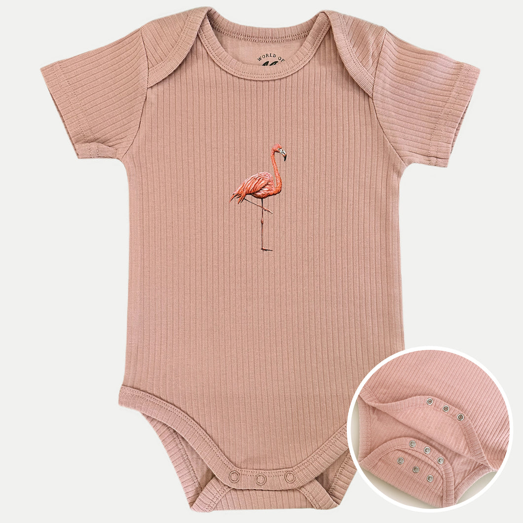 Meegroeiromper flamingo - blush shortsleeve