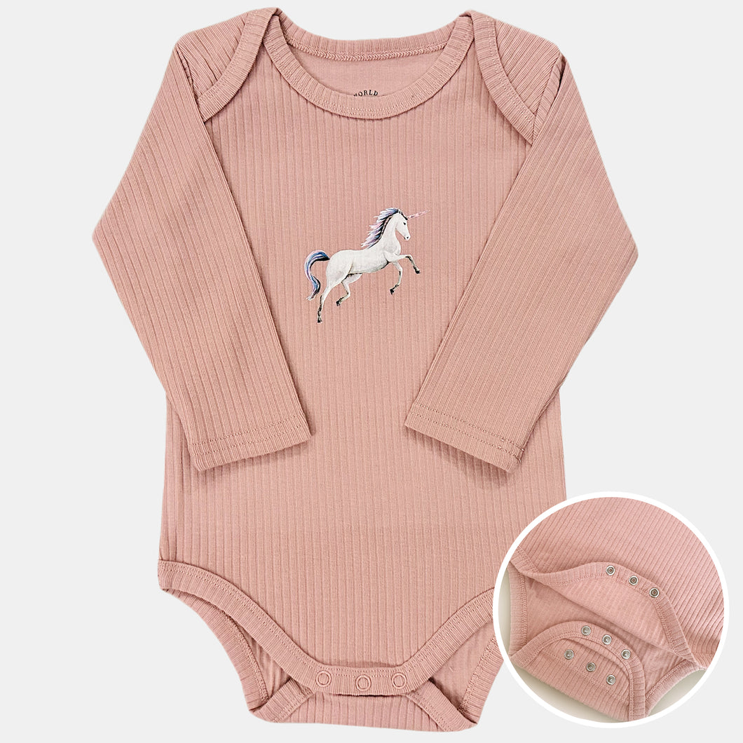 Meegroeiromper unicorn - blush longsleeve