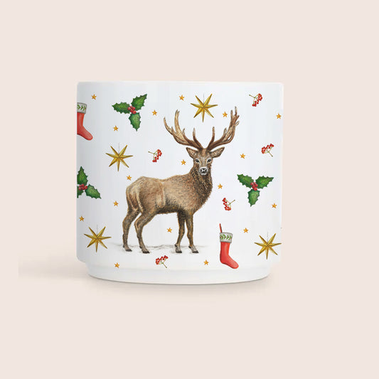 Mini kerstmok hert keramiek