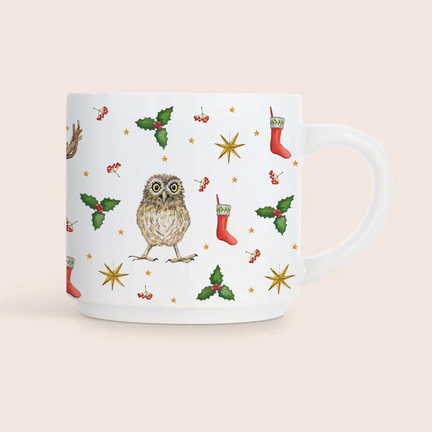 Ceramic Christmas mug rabbit
