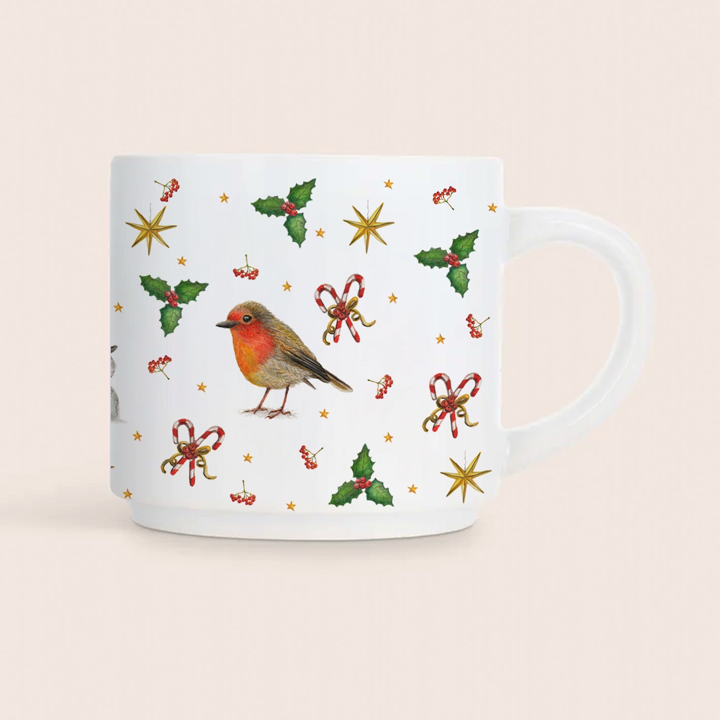 Mini kerstmok konijn keramiek