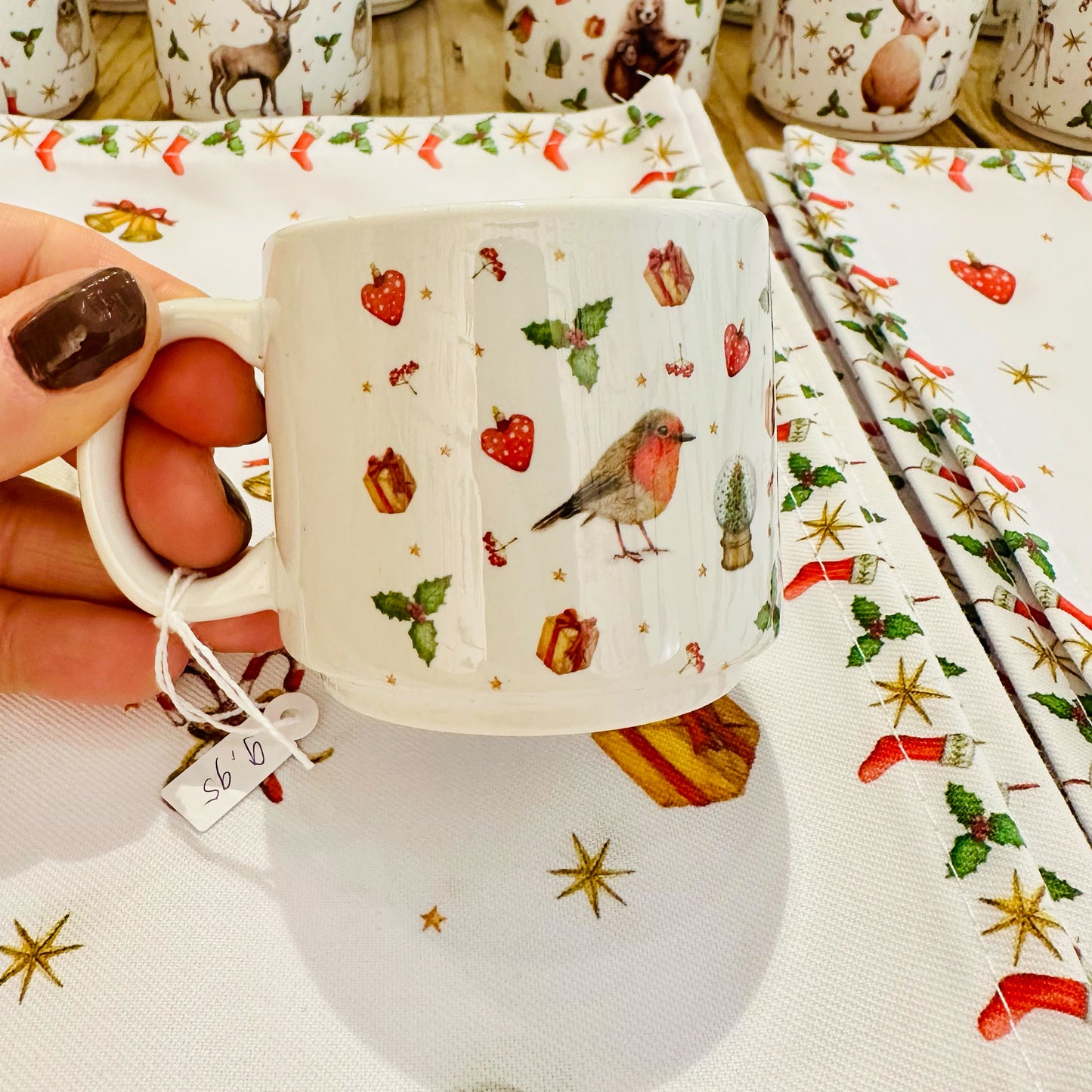 Mini kerstmok beer keramiek