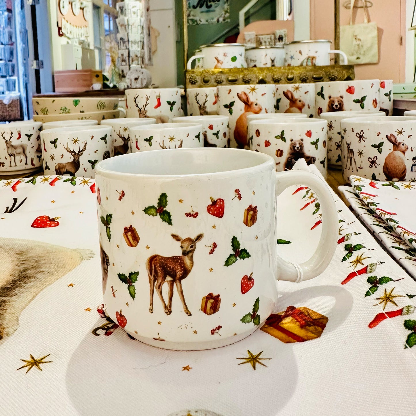 Mini kerstmok beer keramiek