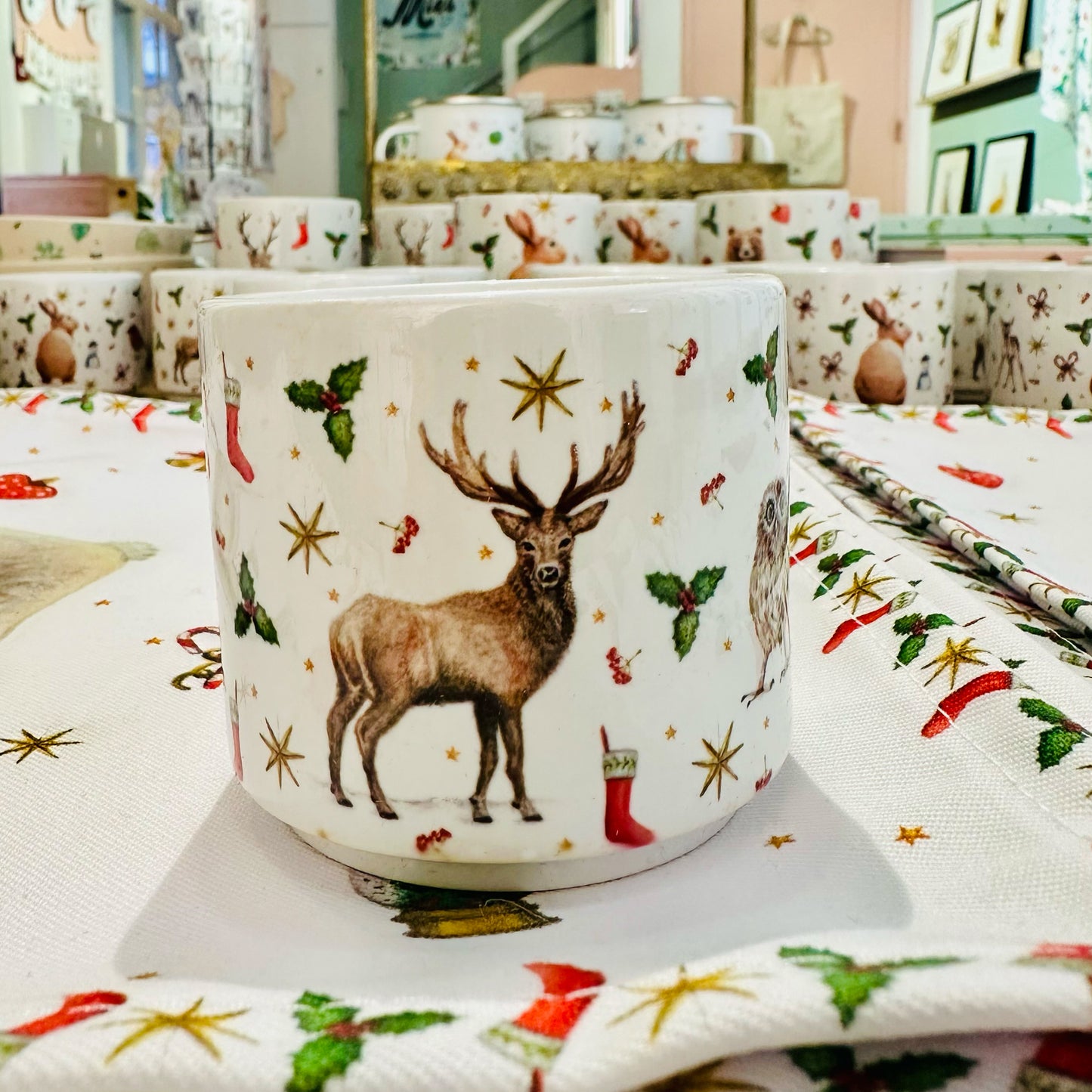 Ceramic Christmas mug rabbit