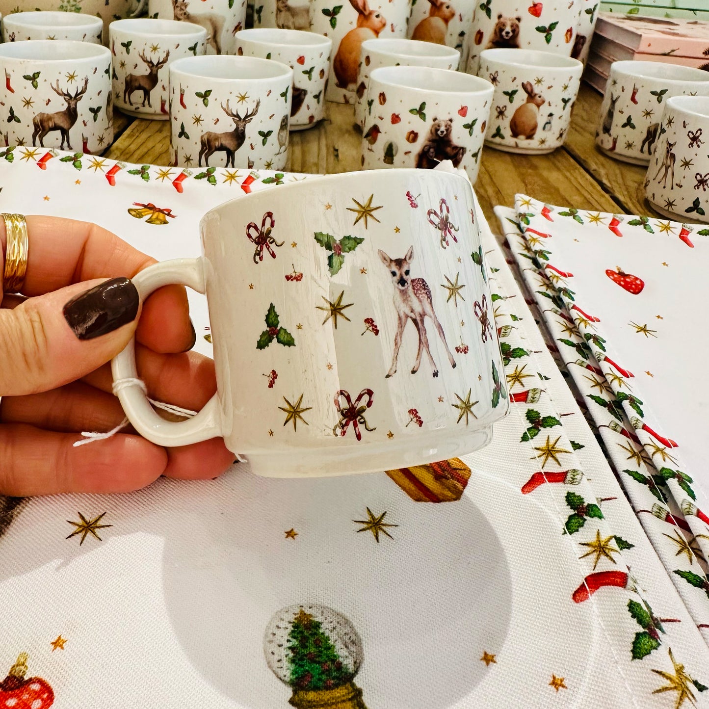 Mini kerstmok konijn keramiek