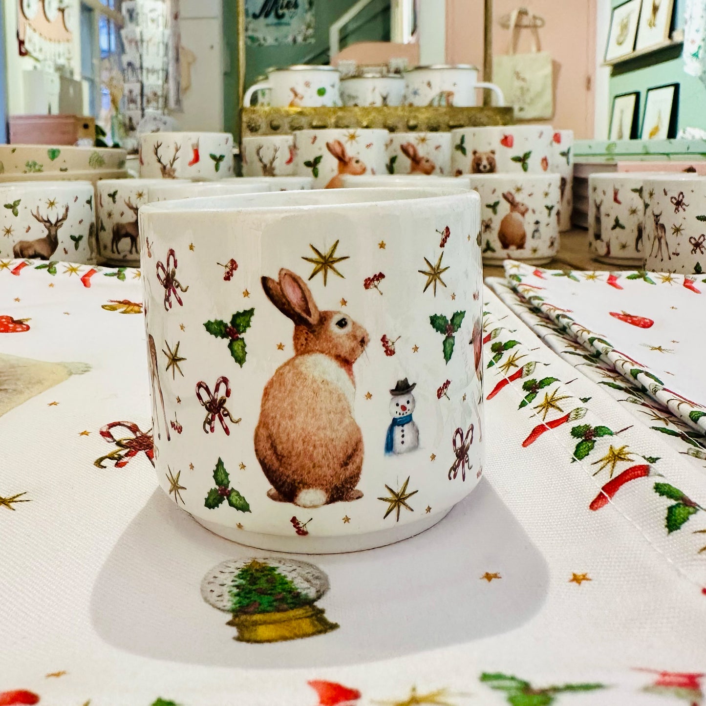 Mini kerstmok konijn keramiek