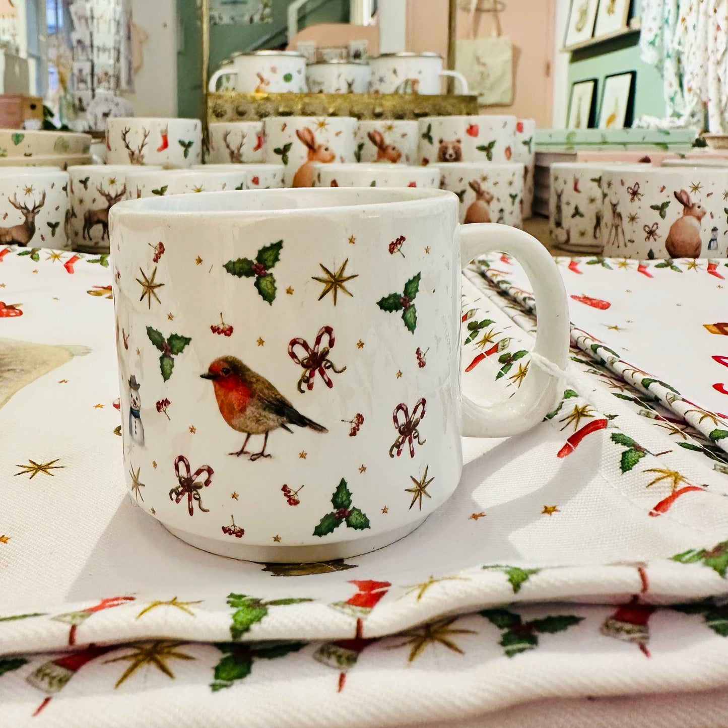Mini kerstmok konijn keramiek