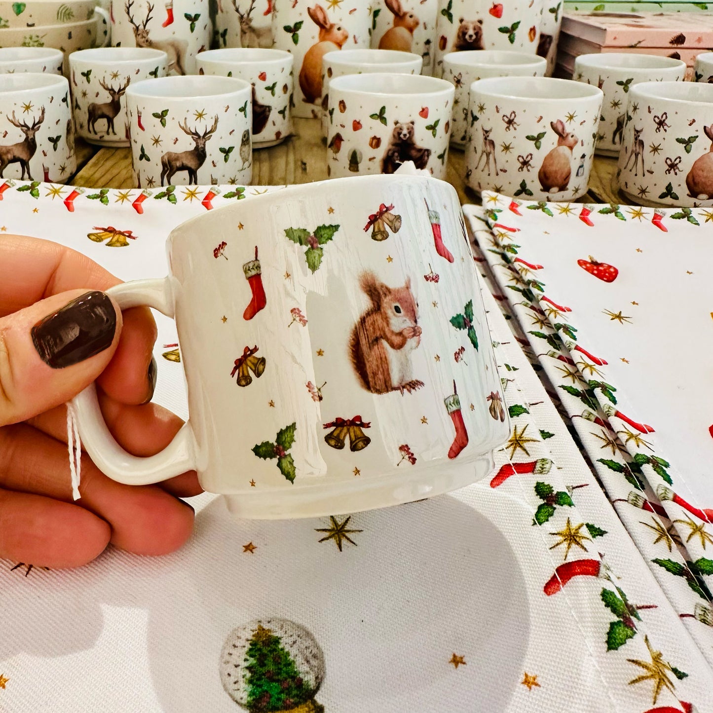 Mini kerstmok rendier keramiek