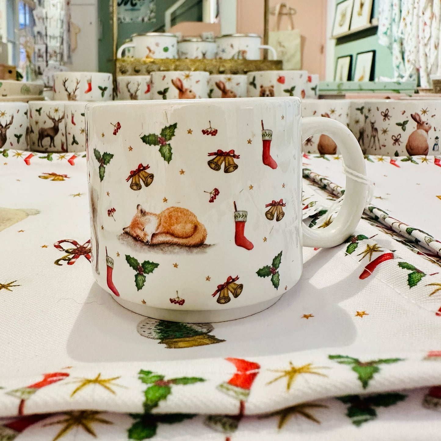 Mini kerstmok rendier keramiek