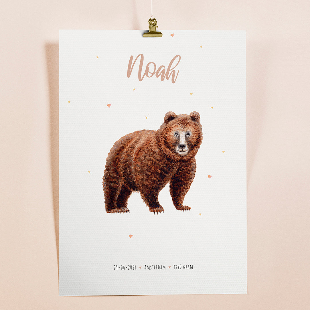 Geburtsposter Bär – personalisiert – A3
