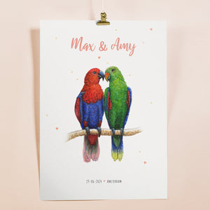 Poster 2 parrots