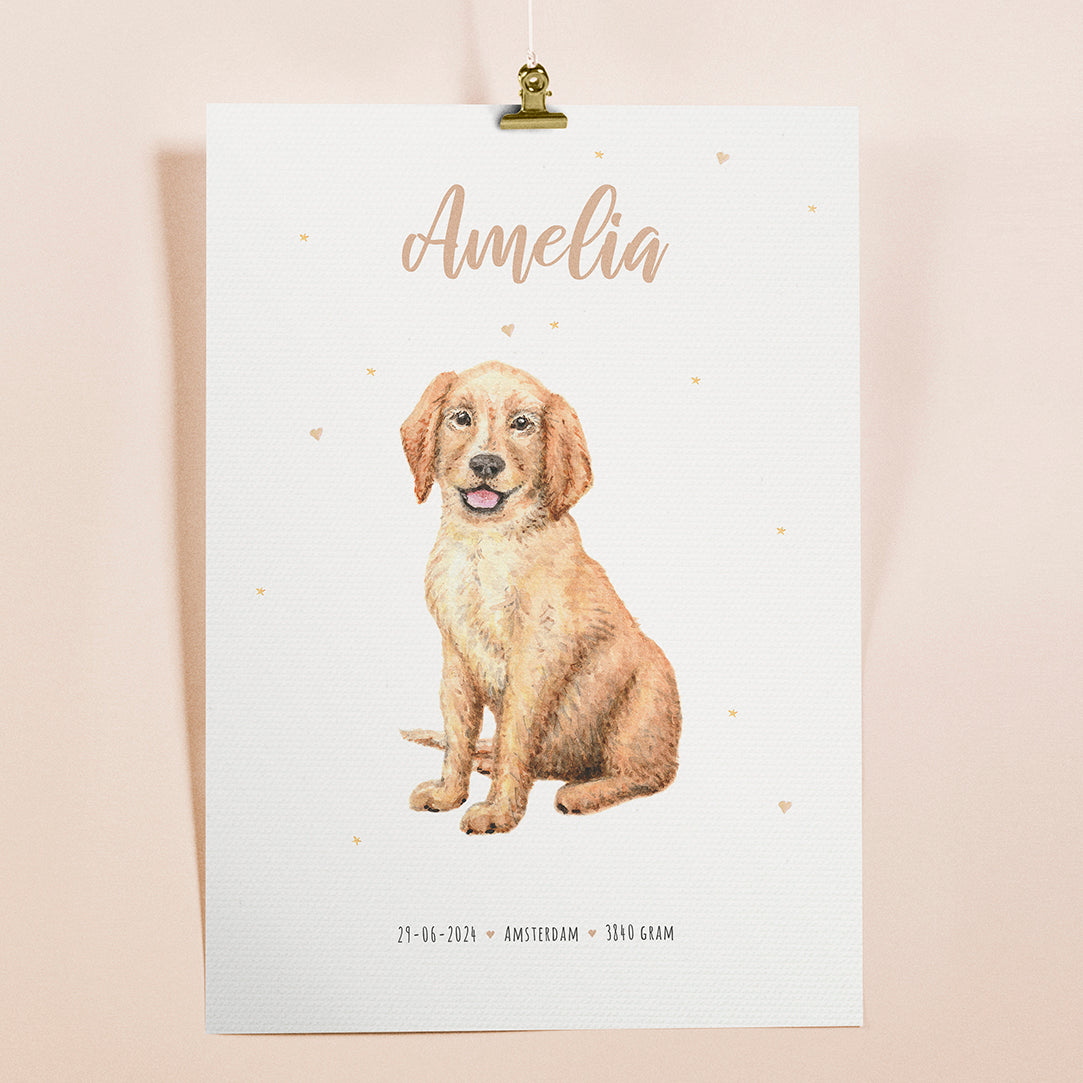 Tierposter mit Golden Retriever Welpen