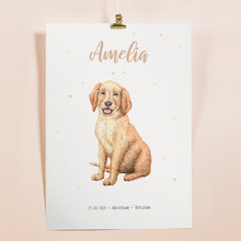 Afbeelding in Gallery-weergave laden, Geboorteposter puppy hond - gepersonaliseerd - A3
