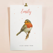 Load image into Gallery viewer, Robin birth poster - personalized - A3
