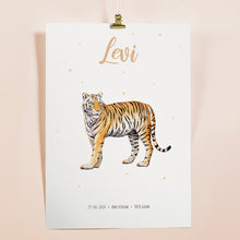 Load image into Gallery viewer, Birth poster tiger - personalised - A3
