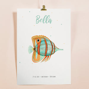 Poster tropische Fische blau / orange