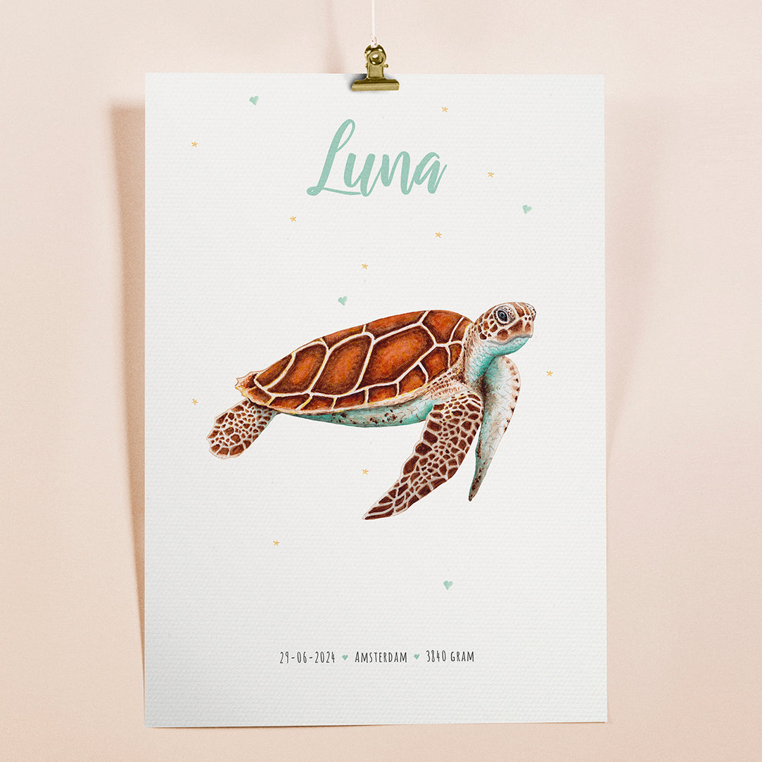 Poster zeeschildpad - Art print
