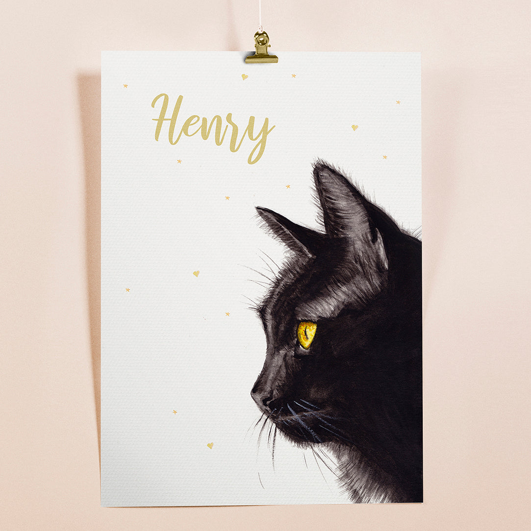 Tierposter mit schwarzer Katze