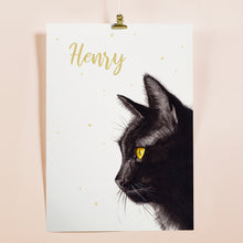 Load image into Gallery viewer, Birth poster black cat - personalised - A3
