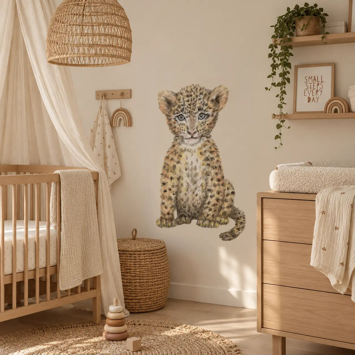 Wandtattoo Baby-Leopard