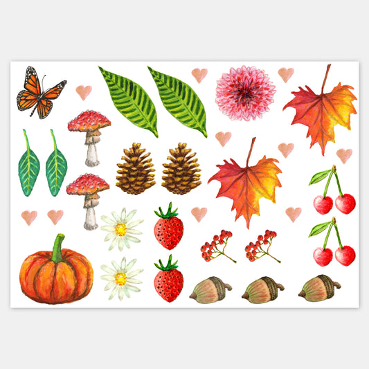 Muurstickers decoratieset - Bos - 42x29,7 cm