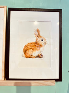 Origineel aquarel schilderij konijntje