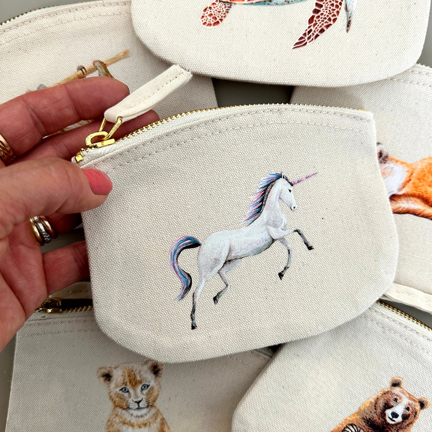 Canvas portemonnee unicorn