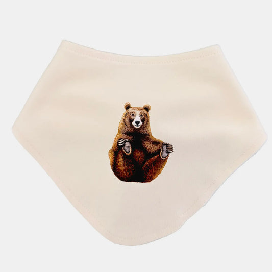 baby slabbetje beer vanille – extra zacht biologisch textiel – must-have voor baby's