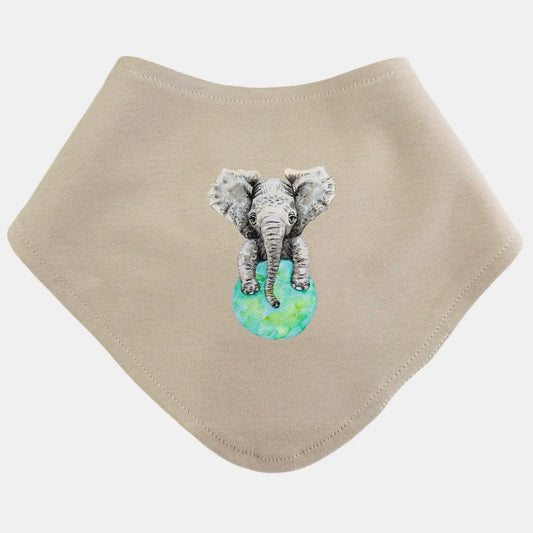 baby slabbetje olifant olive green – extra zacht biologisch textiel – must-have voor baby's