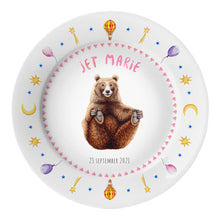 Load image into Gallery viewer, Children&#39;s plate bear with name

