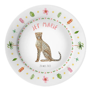 Kinderbordje cheetah met naam