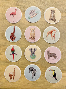 Stickers jungle animals 24 pieces