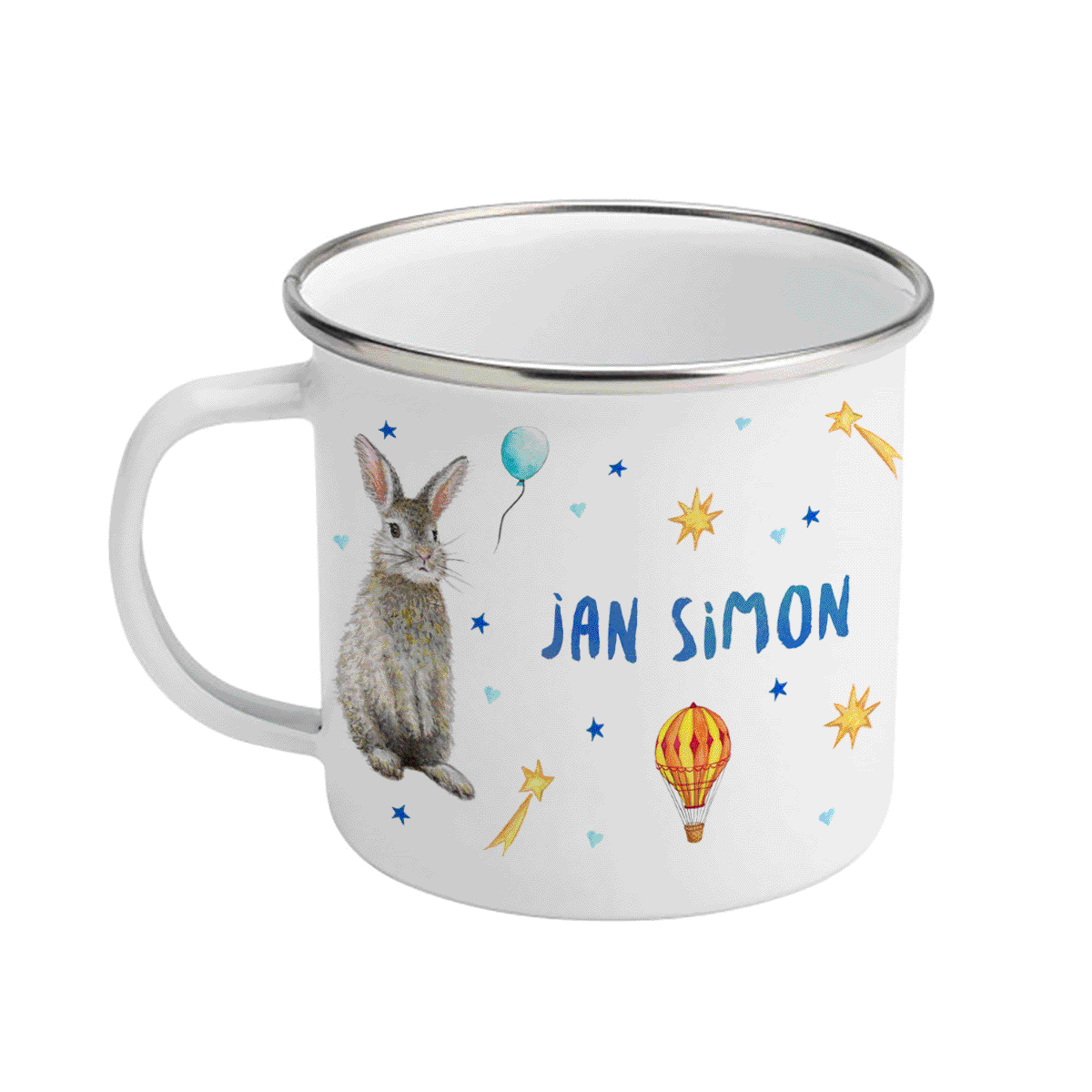 Enamel cup bear rabbit deer with name