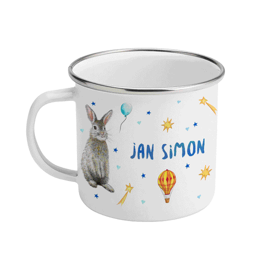 Enamel cup bear rabbit deer with name