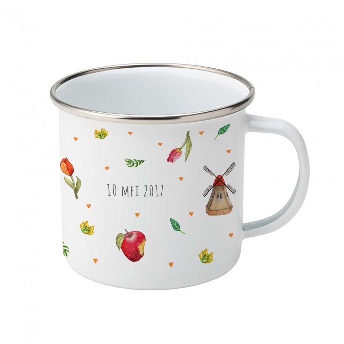 Enamel mug calf and farm custom with name