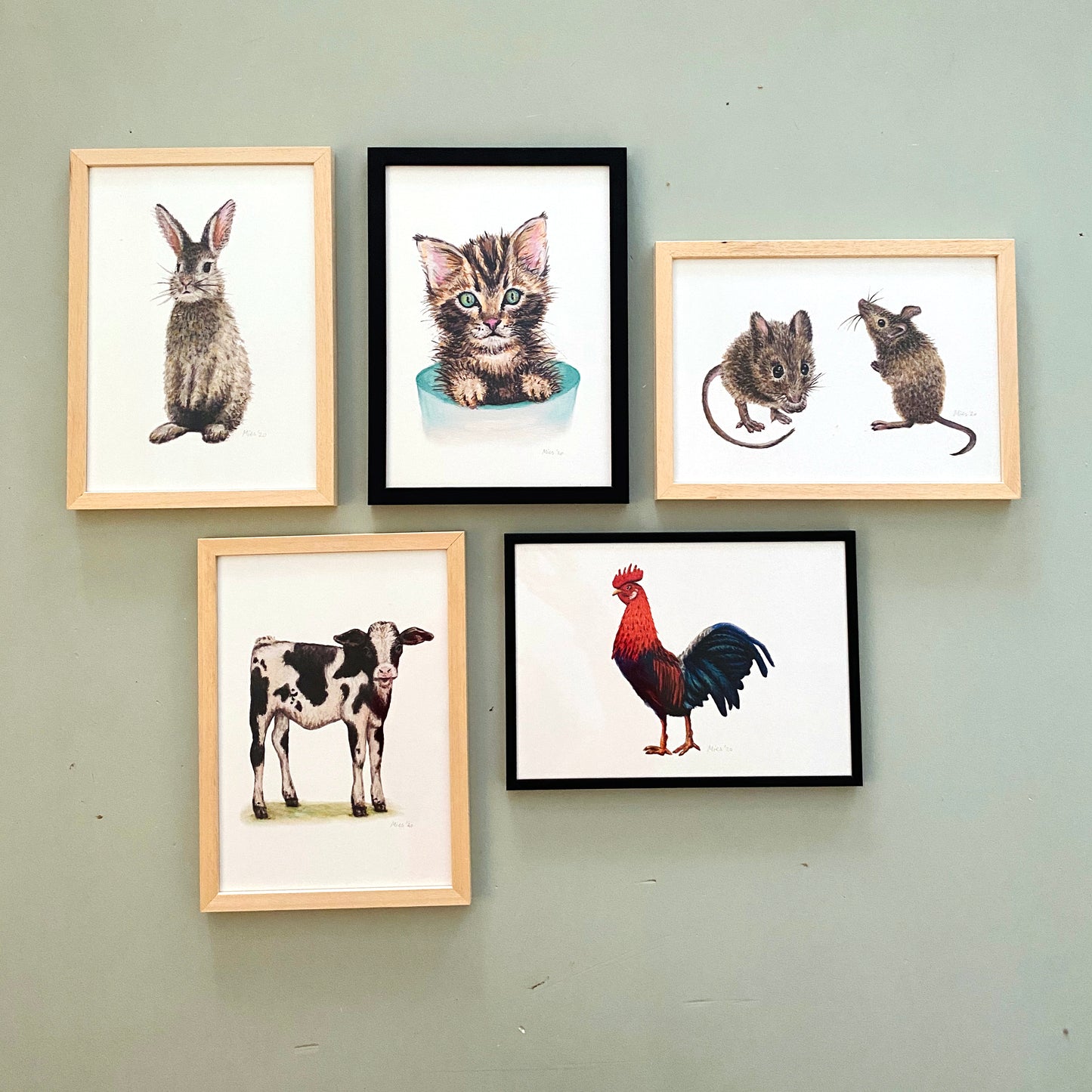 5 Poster Bauernhoftiere