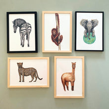 Afbeelding in Gallery-weergave laden, 5 posters jungledieren
