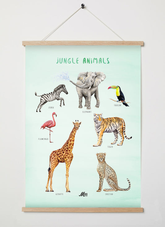 Collageposter jungle 50x70 cm