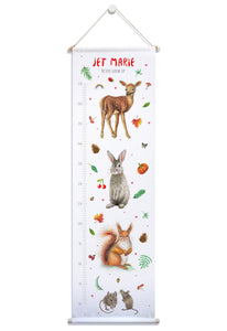 Personalised growth chart forest animals with name