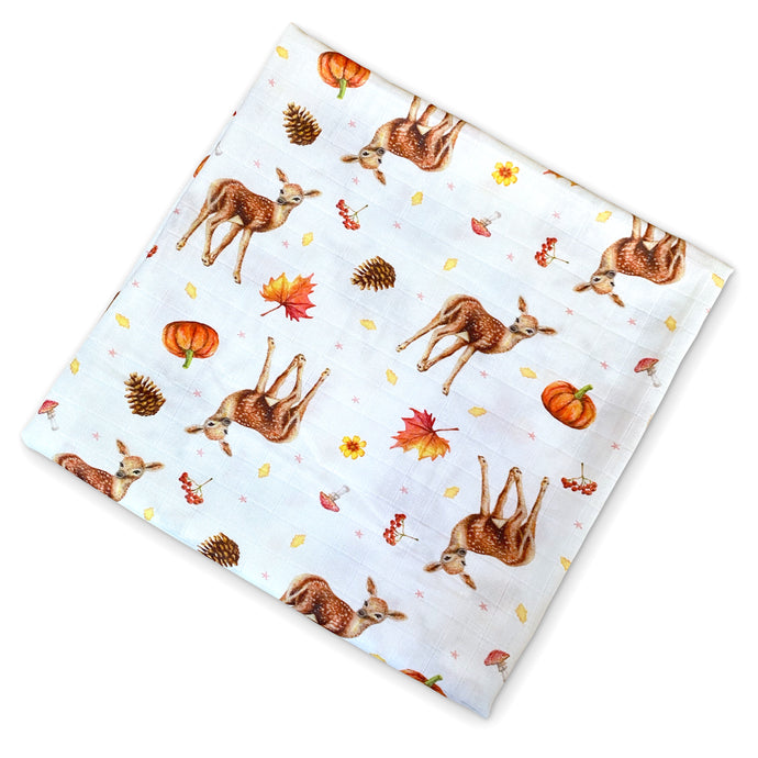 Hydrofiele doek XL met hertjes print voor baby