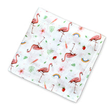Afbeelding in Gallery-weergave laden, Hydrofiele doek XL met flamingo print voor baby
