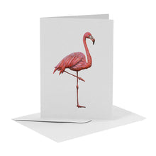 Load image into Gallery viewer, blanco wenskaart met flamingo
