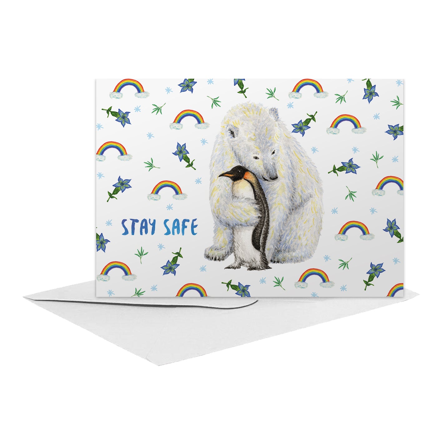 10 greeting cards Take Care with envelope