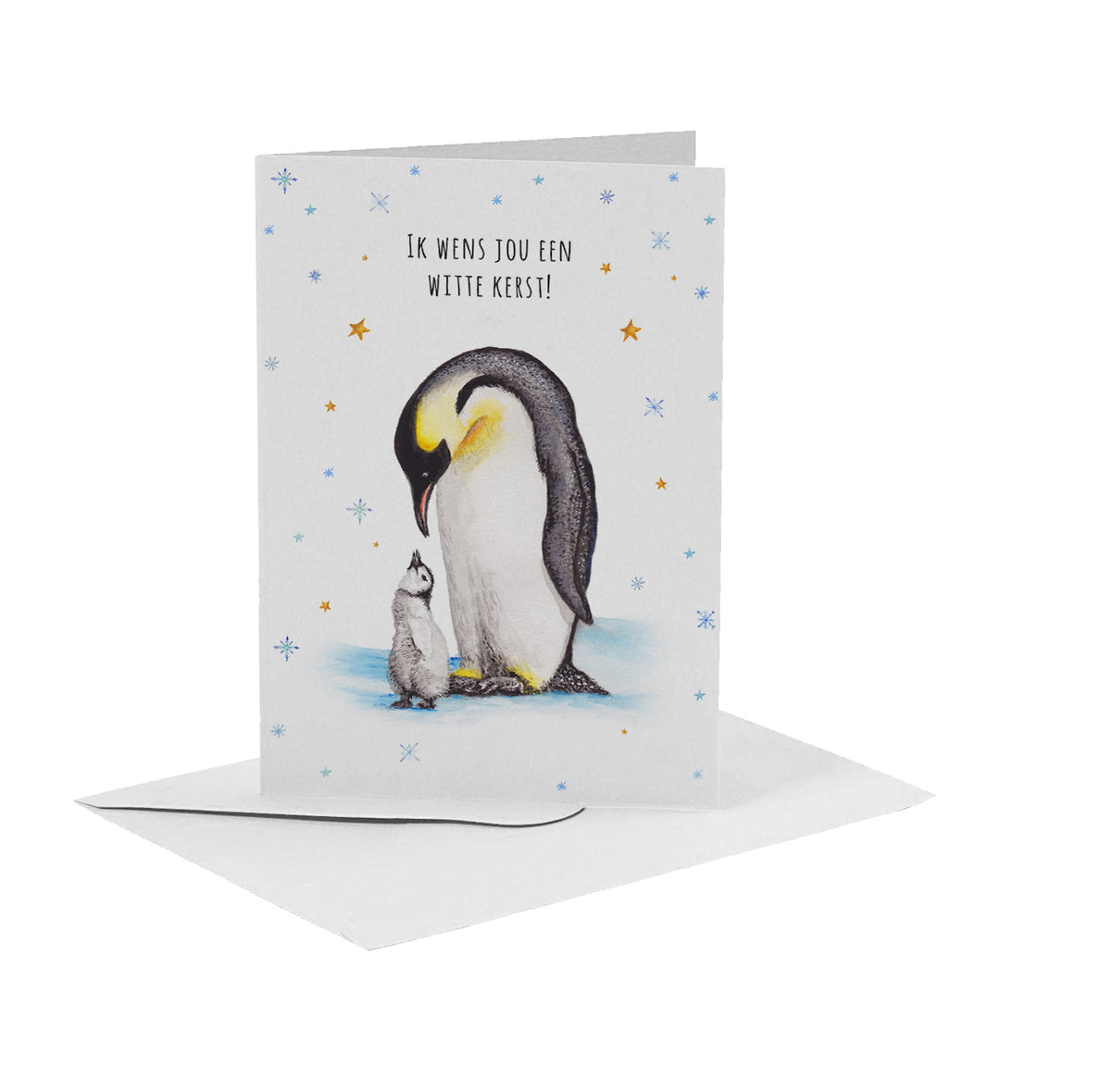vrolijke kerstkaart met pinnguin