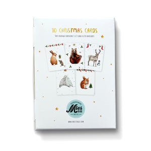 10 Christmas cards without text with envelope