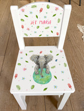 Load image into Gallery viewer, Personalised children&#39;s chair with elephant 
