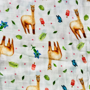 Baby muslin swaddle XL blanket alpaca - 120 cm